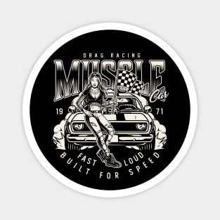 Drag Race Muscle Car Magnet